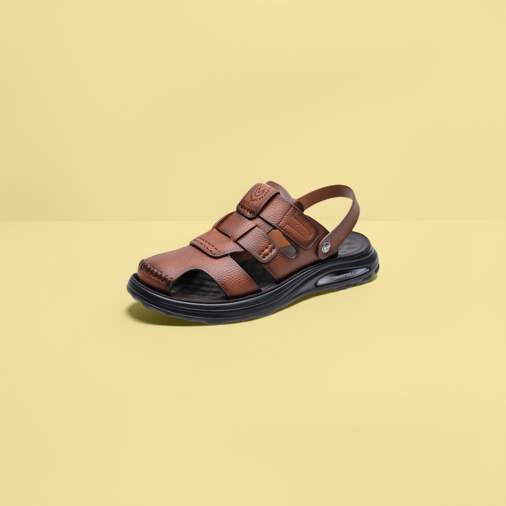 Men's genuine leather fashion sandals details Picture