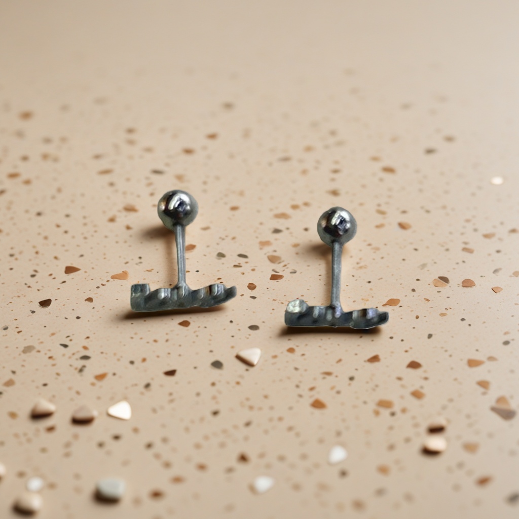 A pair of simple and fashionable earstud metal earrings for women, light luxury and versatile Specification image