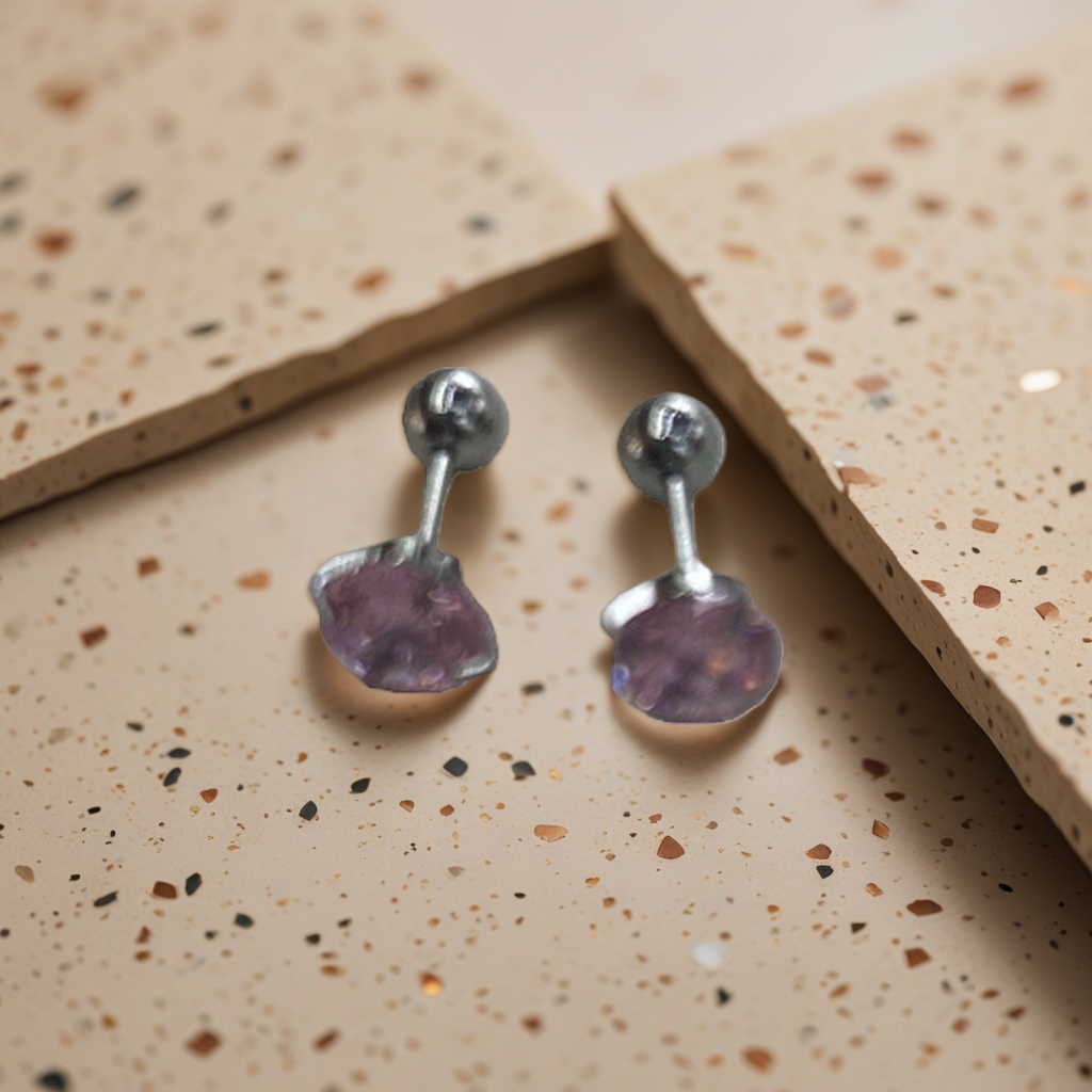 Pink gemstone stud earrings, fashionable and light luxury zircon earrings, versatile stud earrings for ladies Specification image