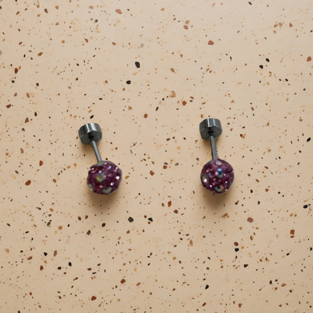 Pink gemstone stud earrings are fashionable, simple and versatile women's earrings Specification image