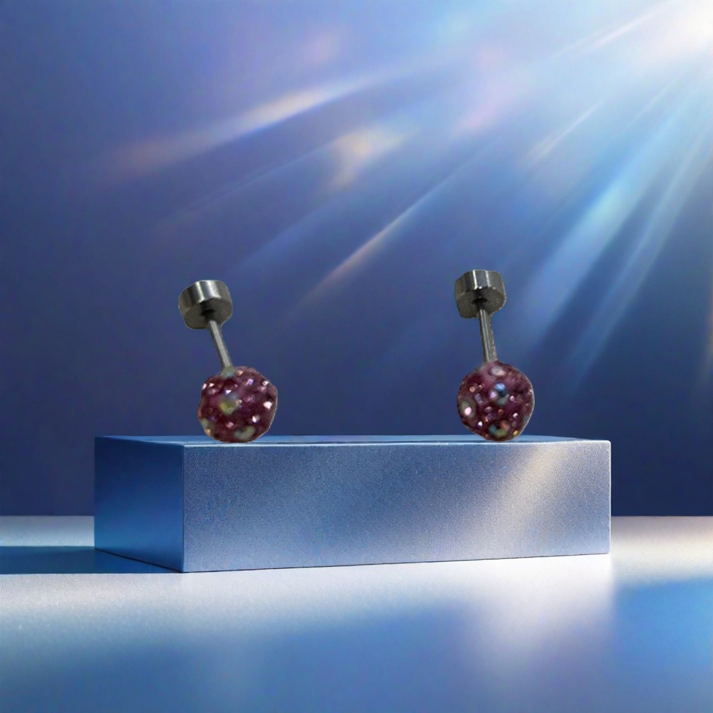 Pink gemstone stud earrings are fashionable, simple and versatile women's earrings Application Scenario