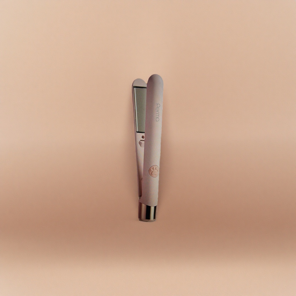 The pink straight hair straightening board, with a constant-temperature ceramic coating, is a dual-purpose hair styling tool for both straightening and curling Specification image