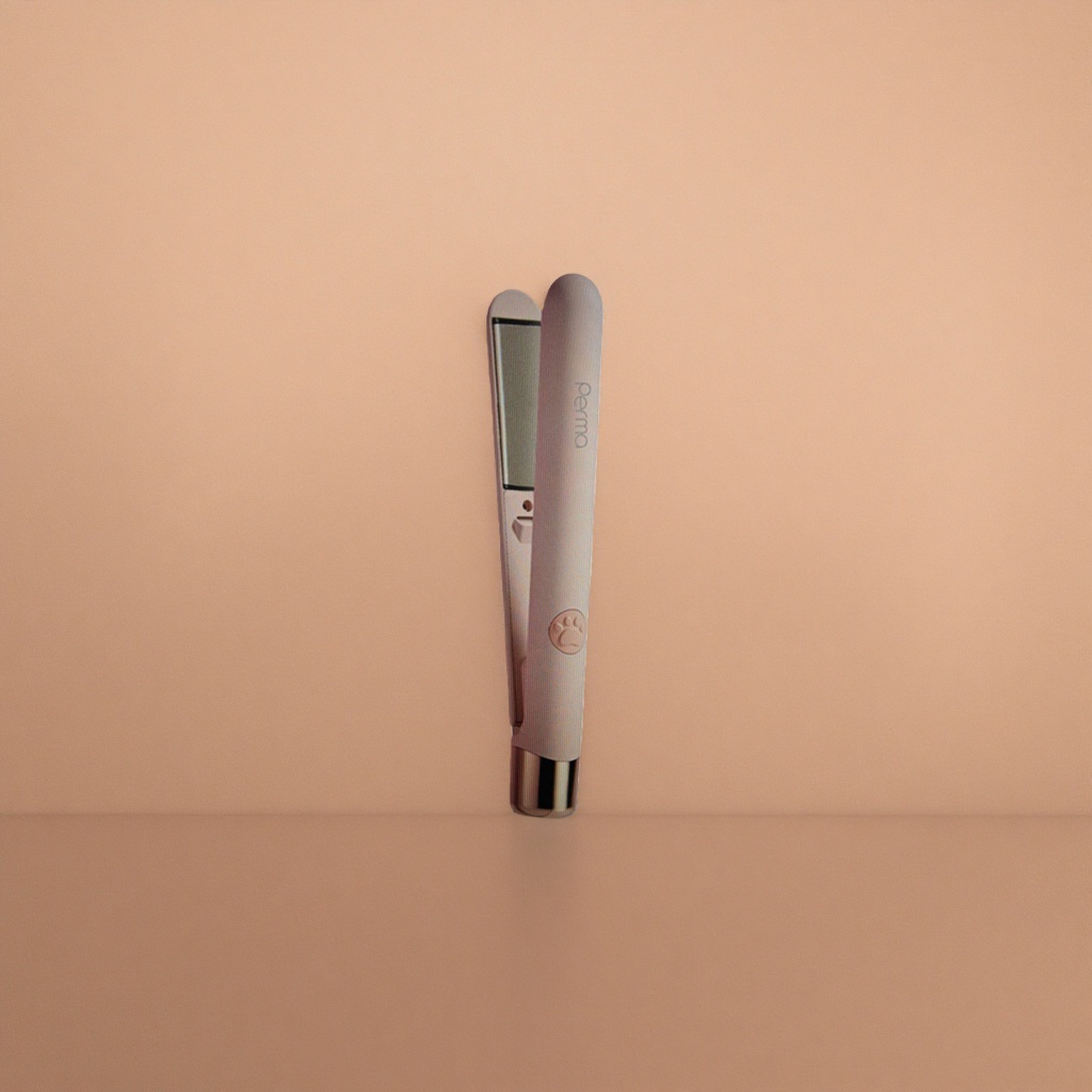 The pink straight hair straightening board, with a constant-temperature ceramic coating, is a dual-purpose hair styling tool for both straightening and curling details Picture