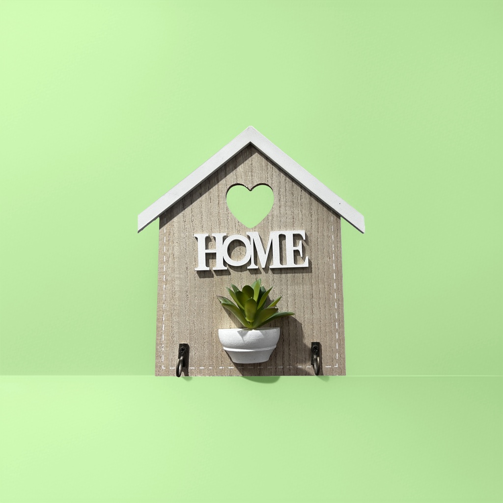 Decorative wooden house-shaped hanging ornaments, Nordic-style home wall decoration creative ornaments details Picture