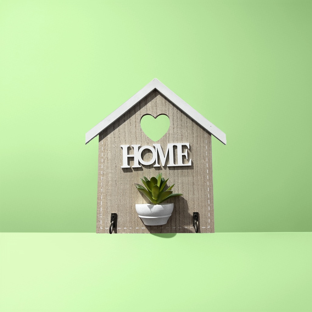 Decorative wooden house-shaped hanging ornaments, Nordic-style home wall decoration creative ornaments