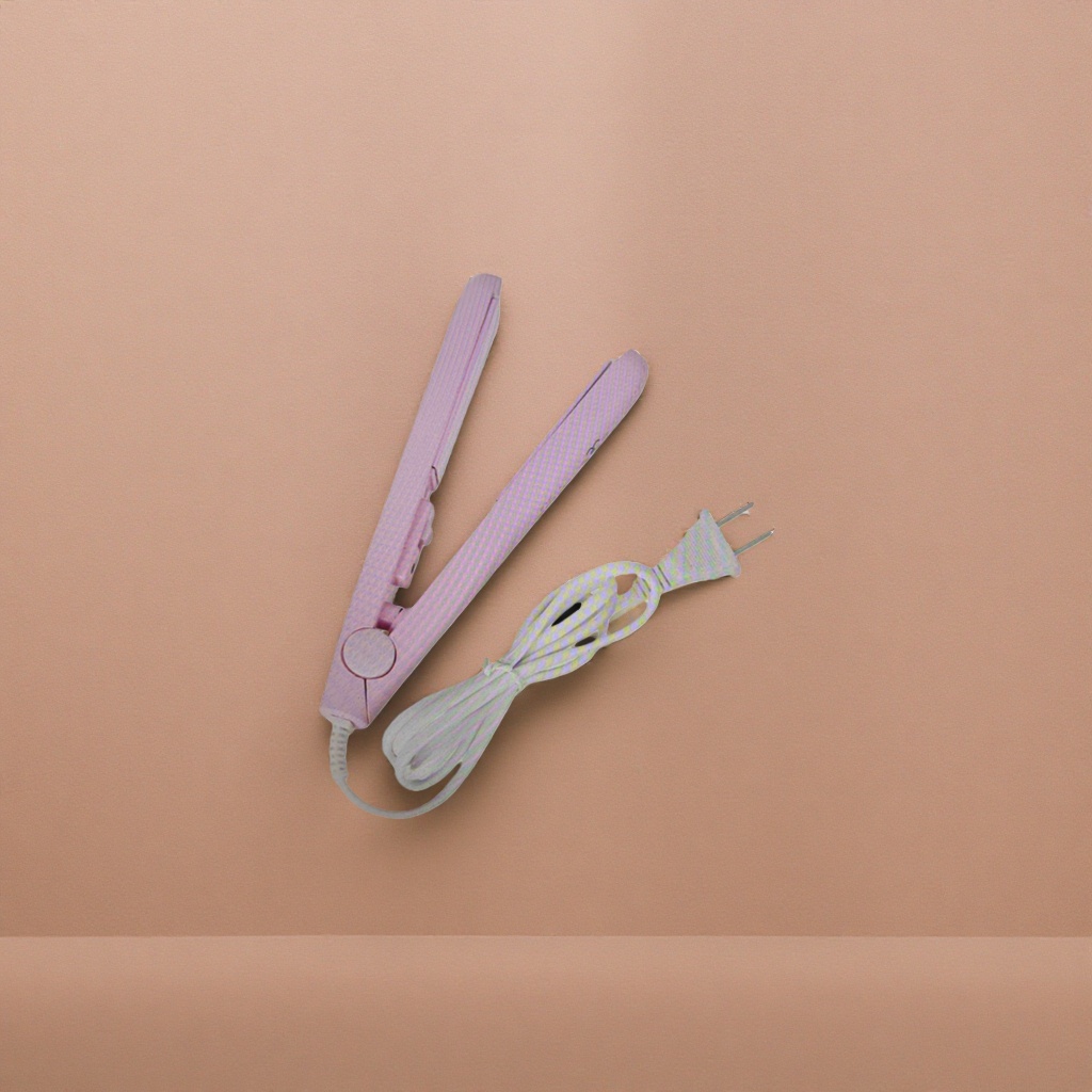 The pink hair straightener features a constant-temperature ceramic straight plate and is a dual-purpose household hair care tool for curling and straightening hair