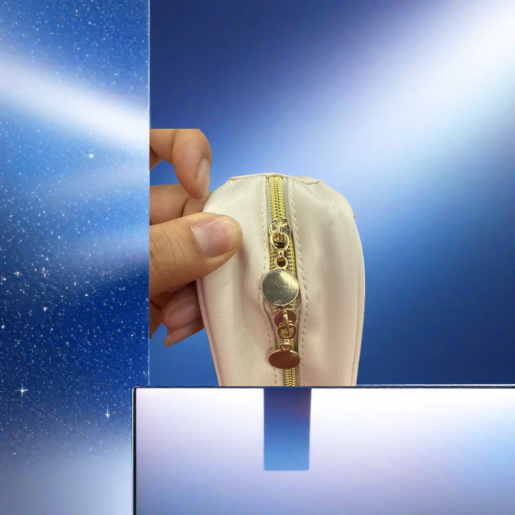 Beige zipper bag, large-capacity portable storage bag, dust-proof and water-proof zipper bag