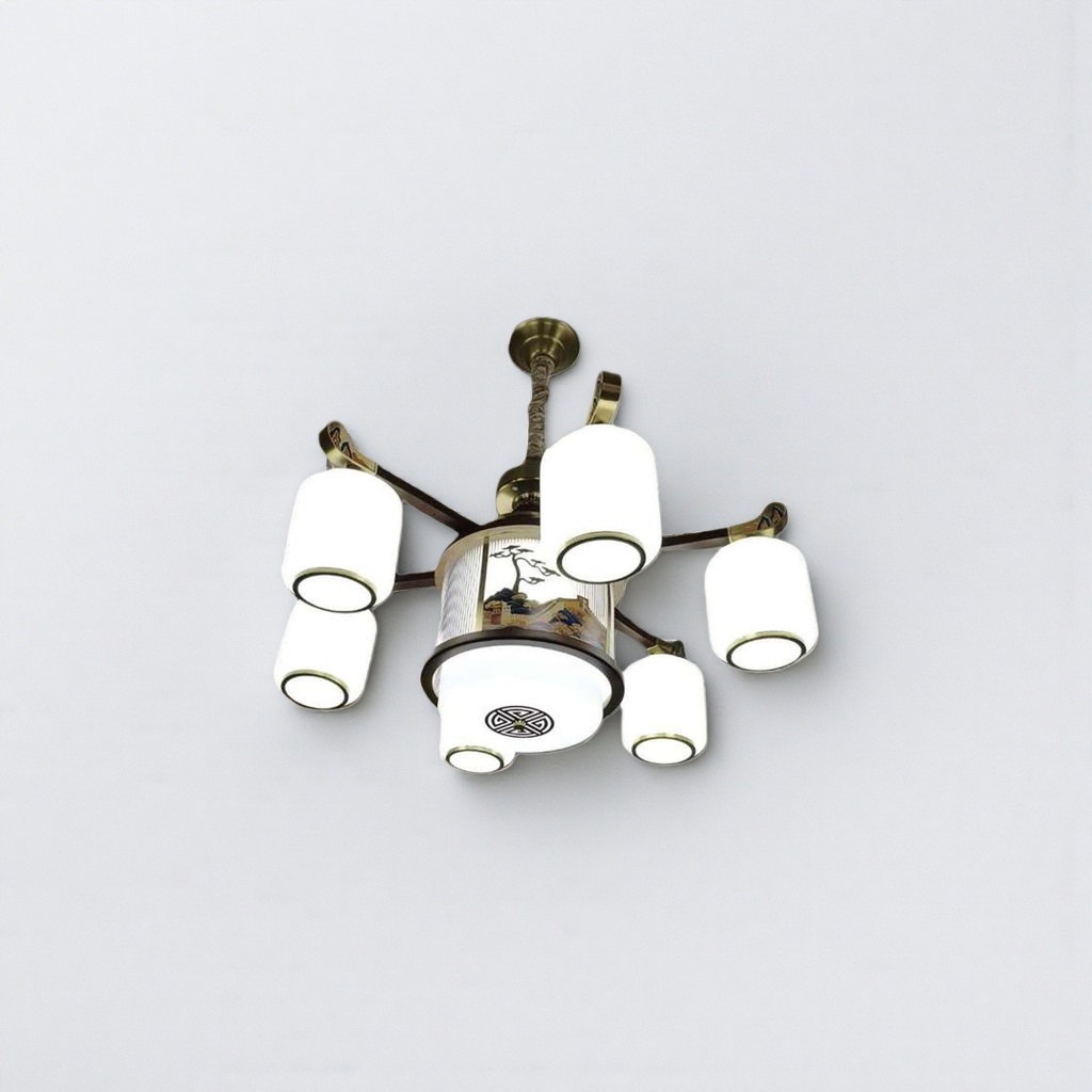 Chinese-style chandeliers for living rooms, dining rooms and bedrooms, Nordic simple modern style copper chandeliers Specification image