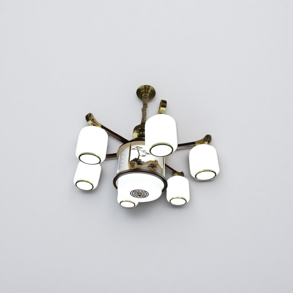 Chinese-style chandeliers for living rooms, dining rooms and bedrooms, Nordic simple modern style copper chandeliers details Picture