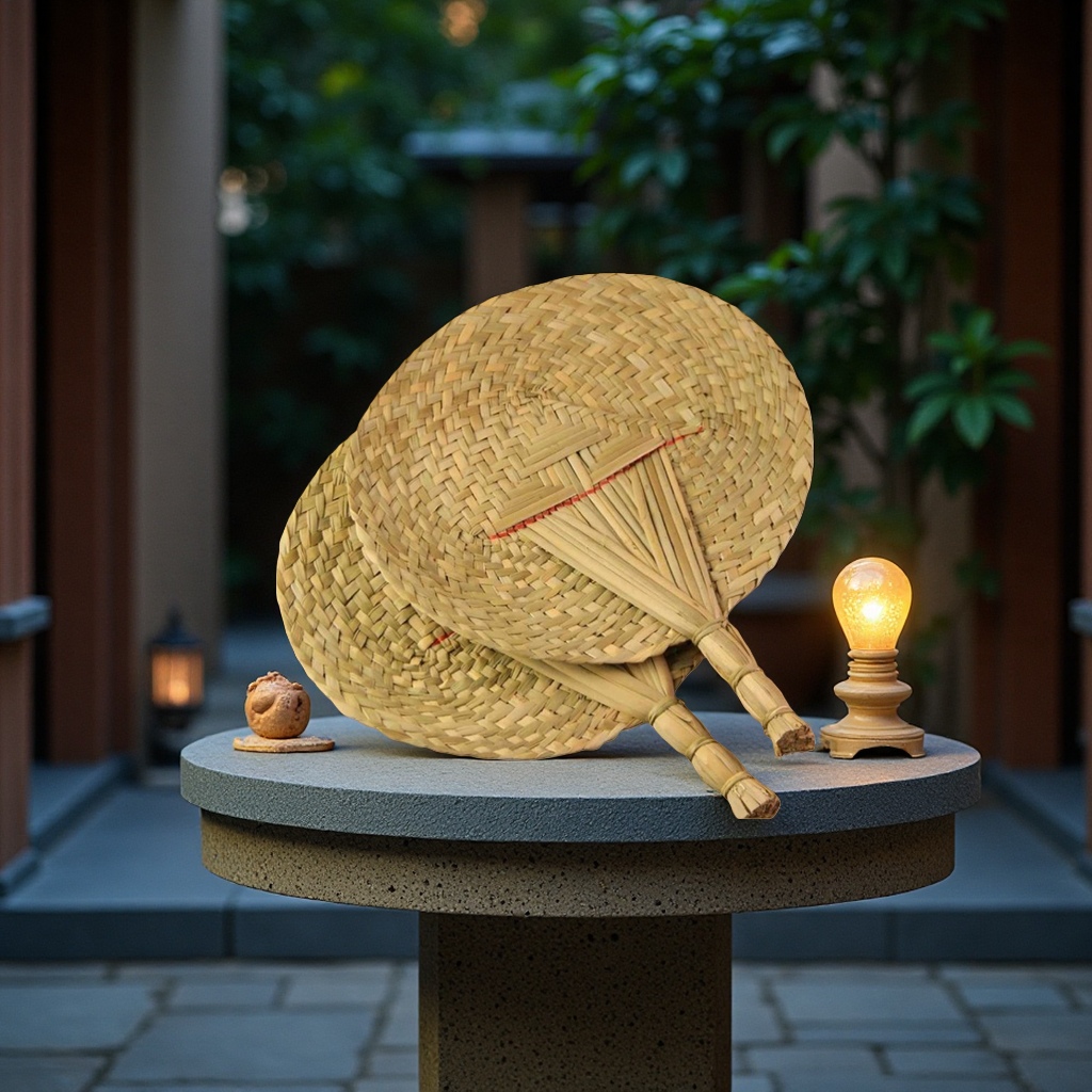 手工编织竹节扇子 夏日纳凉复古文艺便携折扇