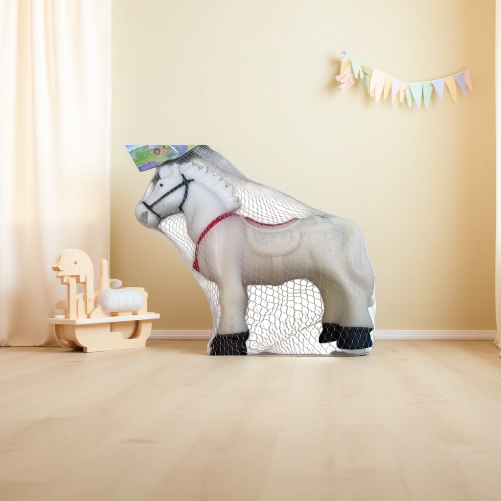 Juguete de plástico blanco caballo swing decoración caballo modelo niños puzzle juguete