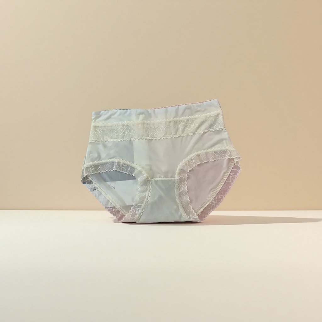 奶白纯棉内裤女士基础款舒适透气无痕低腰图