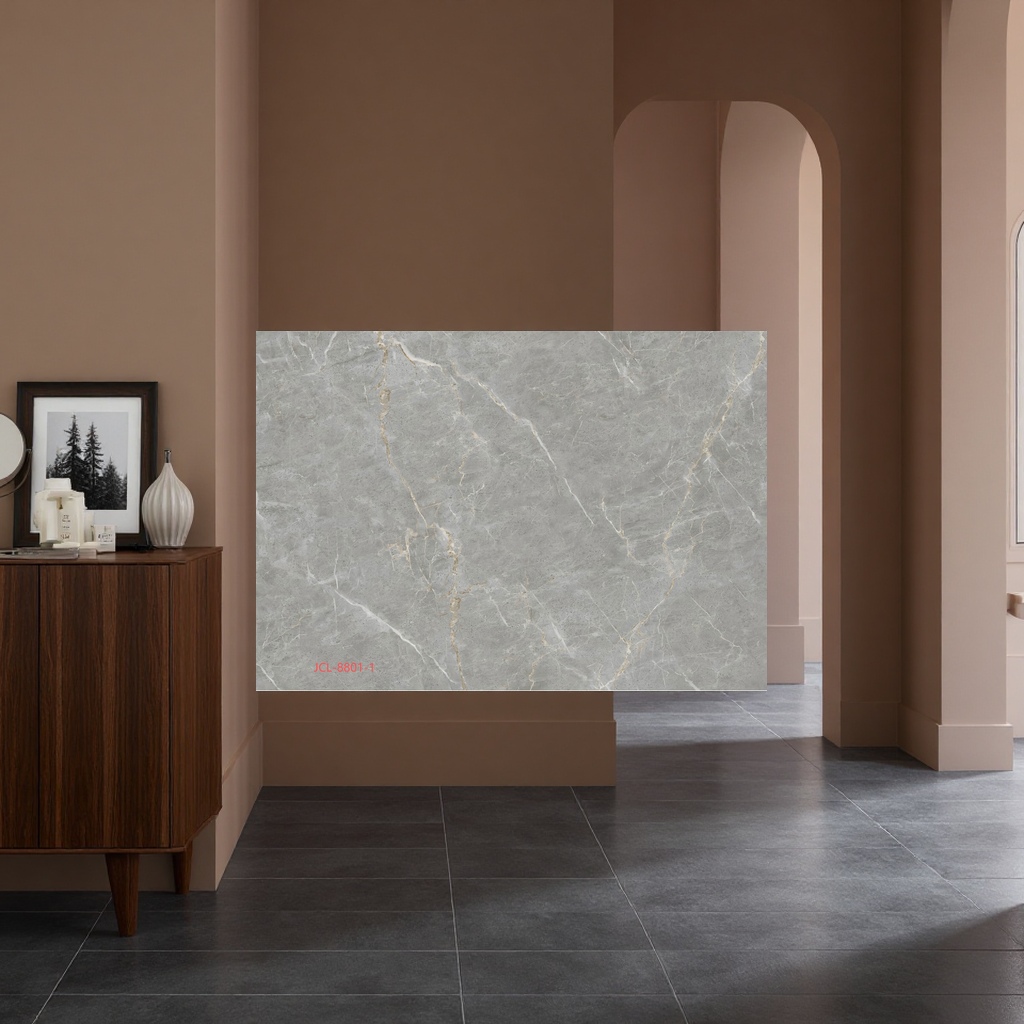 Grey marble-textured tiles, glazed tiles imitating natural stone, home decoration floor tiles and wall tiles details Picture