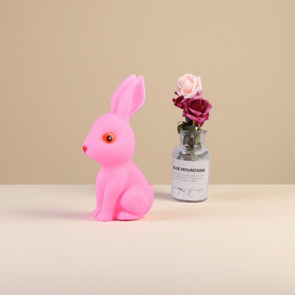 Pink rabbit plush toy, cute throw pillow, bedroom decoration item Application Scenario