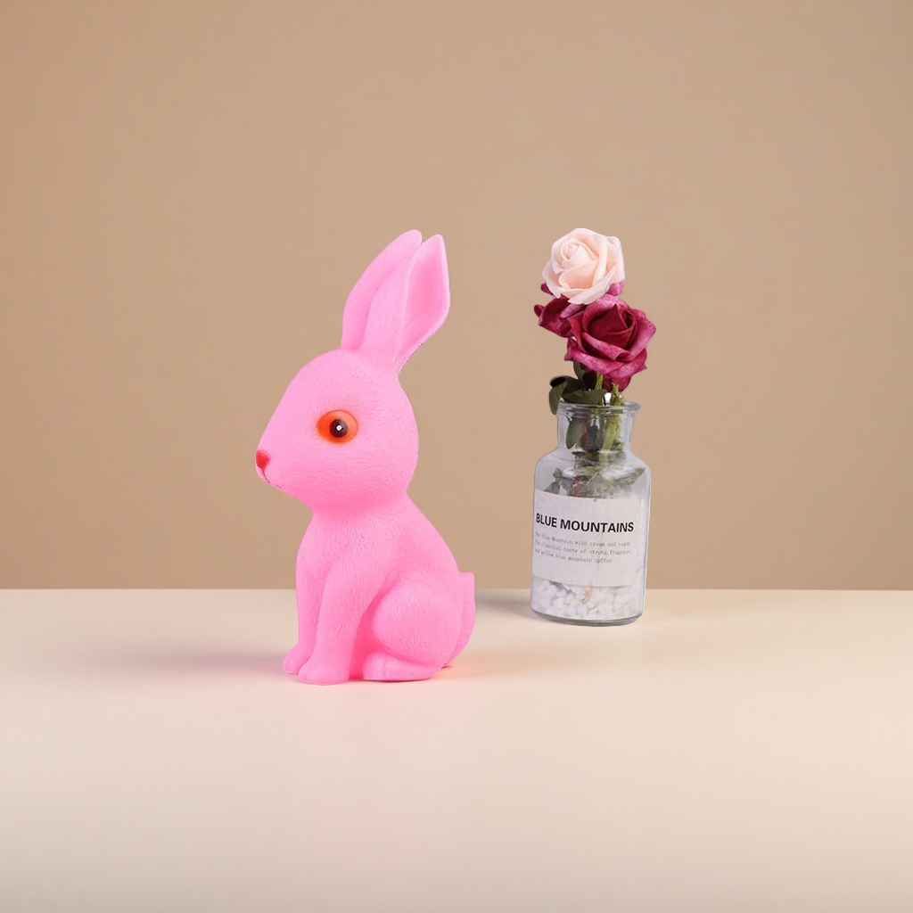 Pink rabbit plush toy, cute throw pillow, bedroom decoration item details Picture