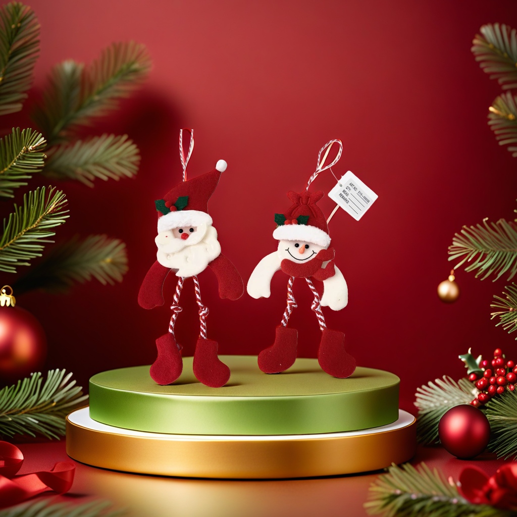 Colgantes de papá noel y muñeco de nieve decoraciones navideñas colgantes de ambiente festivo Specification image