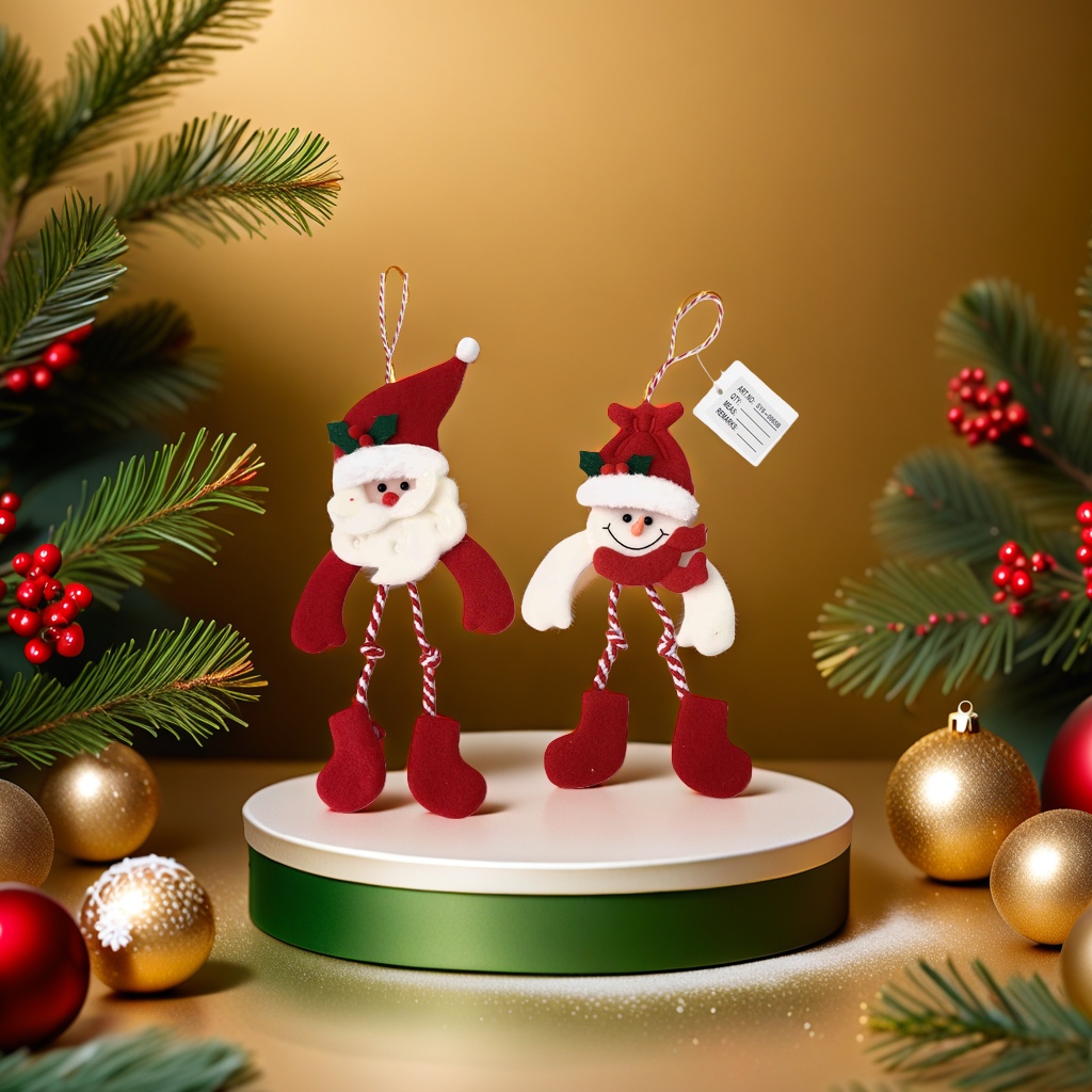 Colgantes de papá noel y muñeco de nieve decoraciones navideñas colgantes de ambiente festivo details Picture