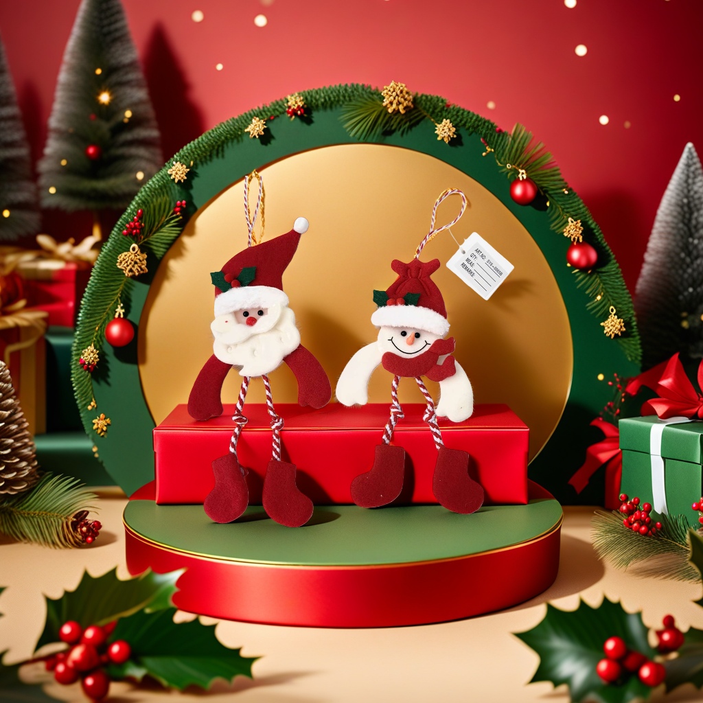 Colgantes de papá noel y muñeco de nieve decoraciones navideñas colgantes de ambiente festivo Application Scenario