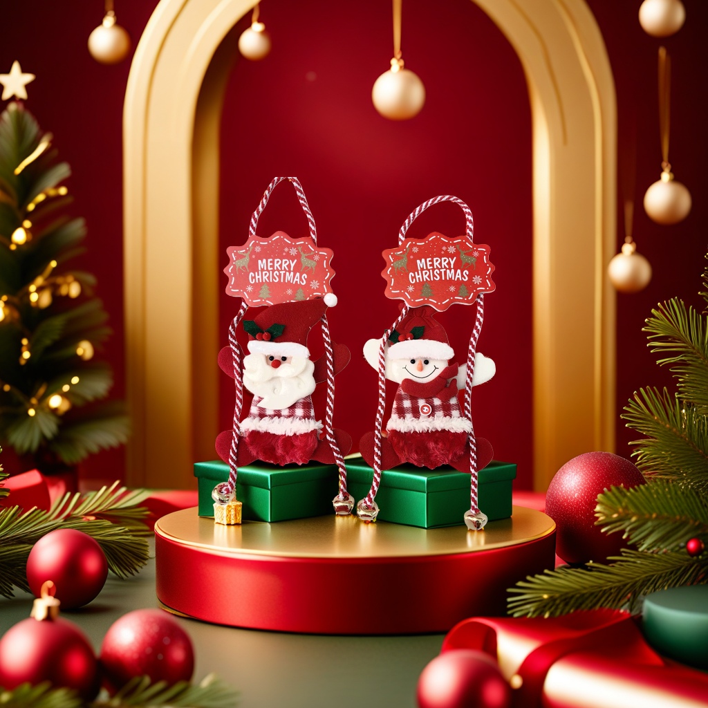 Colgantes de santa y muñeco de nieve colgantes decorativos navideños ambiente festivo accesorios para el hogar Application Scenario