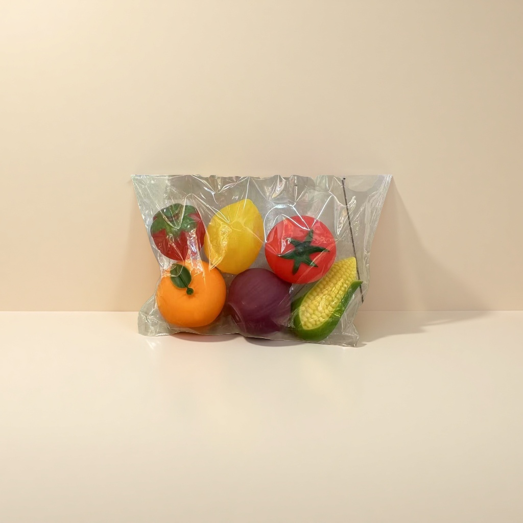 Plástico frutas vegetales cognición temprana juego de juguetes puzzle simulación niños pasar la casa props details Picture