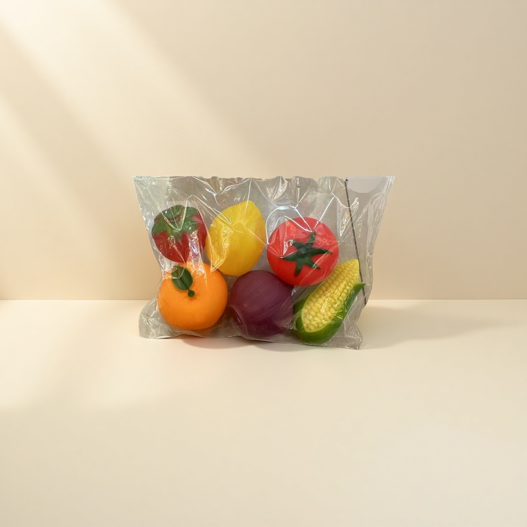 Plástico frutas vegetales cognición temprana juego de juguetes puzzle simulación niños pasar la casa props Application Scenario