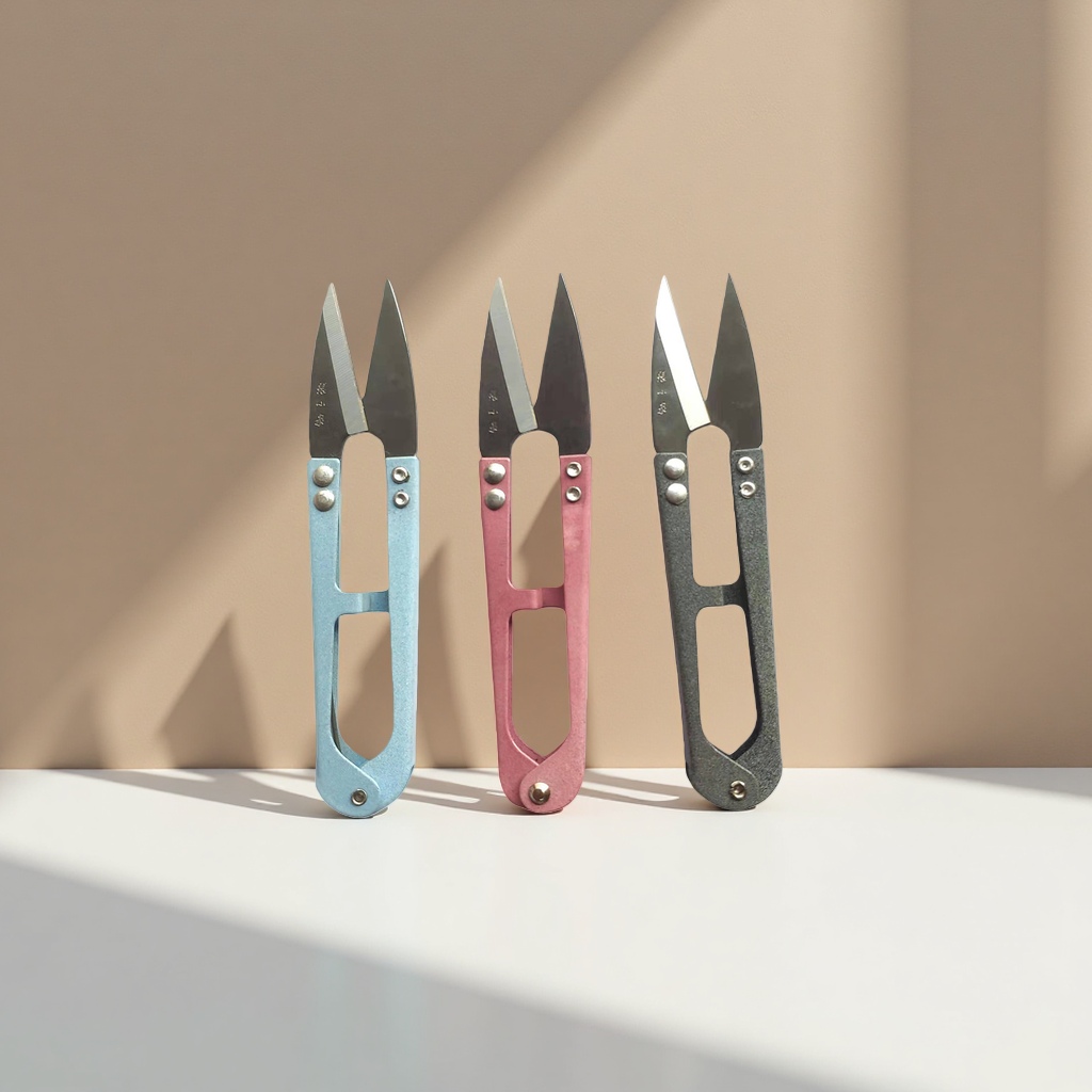Three sets of colorful folding scissors with stainless steel blades for portable storage, suitable for students and office use Specification image