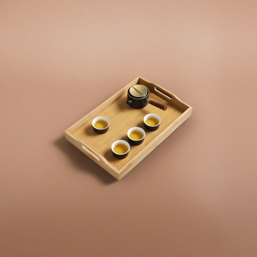 Solid wood tea tray and tea set, including tea tray, tea tray and purple clay accessories, for simple Chinese tea ceremony Specification image
