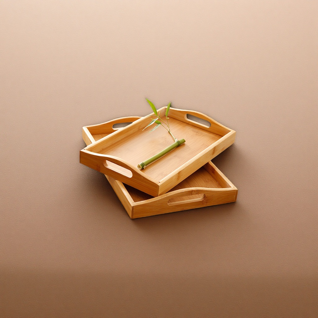 Wooden trays, natural solid wood coffee table trays, Nordic-style home storage trays, round or square options available details Picture