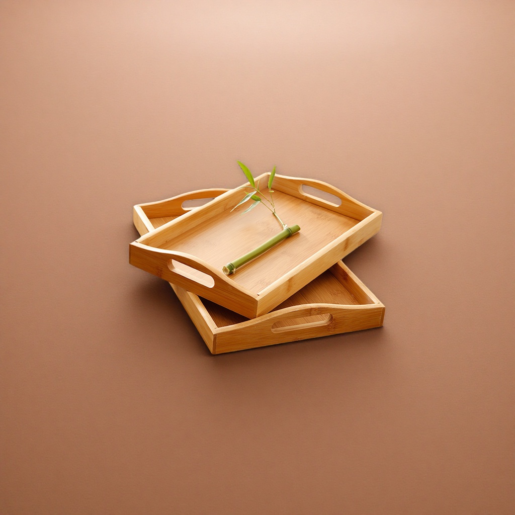 Wooden trays, natural solid wood coffee table trays, Nordic-style home storage trays, round or square options available Specification image