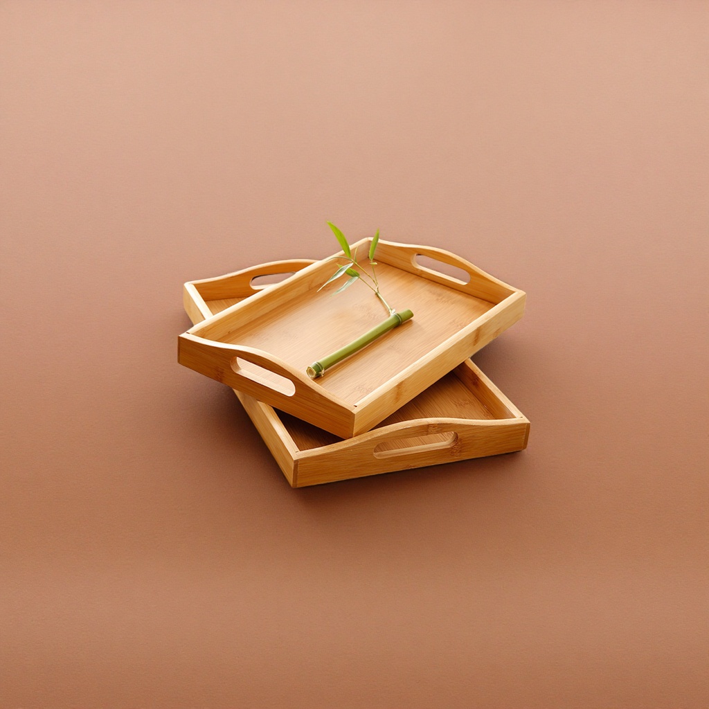Wooden trays, natural solid wood coffee table trays, Nordic-style home storage trays, round or square options available Application Scenario