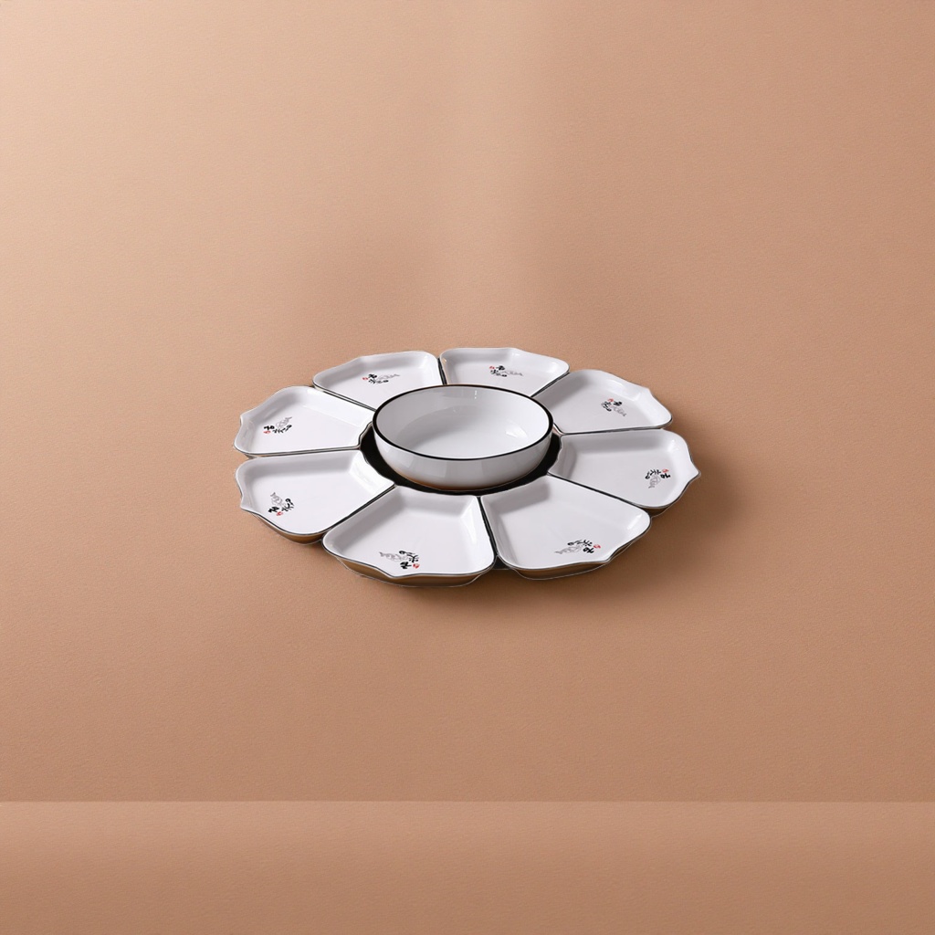 Ceramic tableware platter for home use, simple style living room coffee table, fruit plate and vegetable serving plate