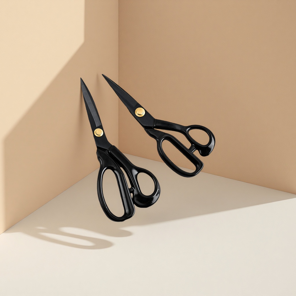 Black scissors, professional fabric cutting scissors, stainless steel sharp, multi-functional household scissors Application Scenario