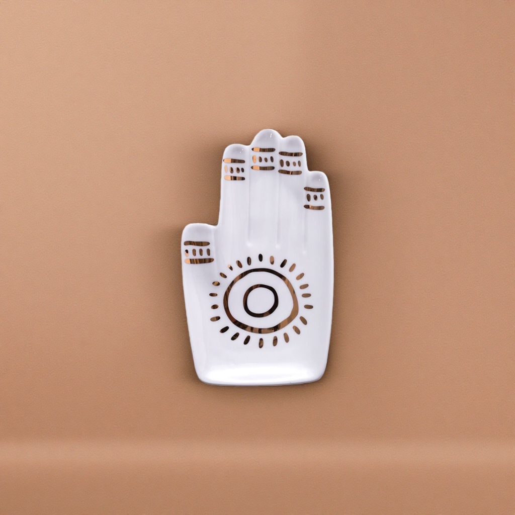 Hand-shaped ceramic plate, a creative tableware and decoration item for home use, and a decorative plate for living room coffee tables
