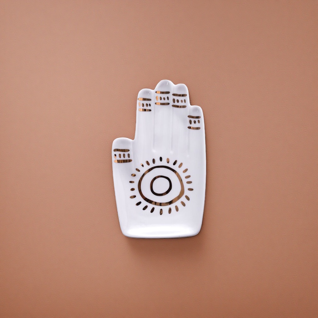 Hand-shaped ceramic plate, a creative tableware and decoration item for home use, and a decorative plate for living room coffee tables Specification image
