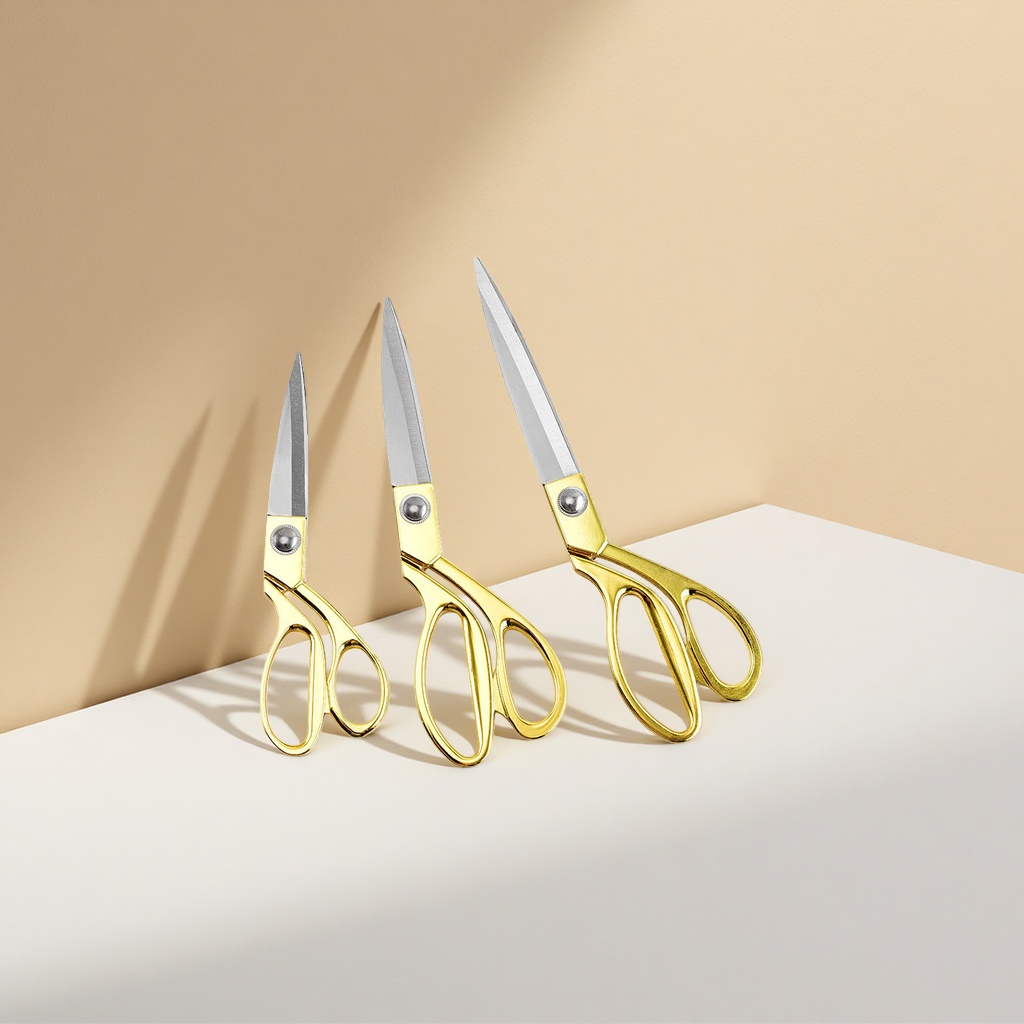 Professional zinc alloy tailor scissors for fabric cutting, anti-slip handle, sharp and durable Specification image