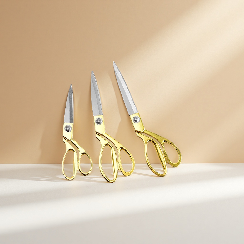 Professional zinc alloy tailor scissors for fabric cutting, anti-slip handle, sharp and durable details Picture