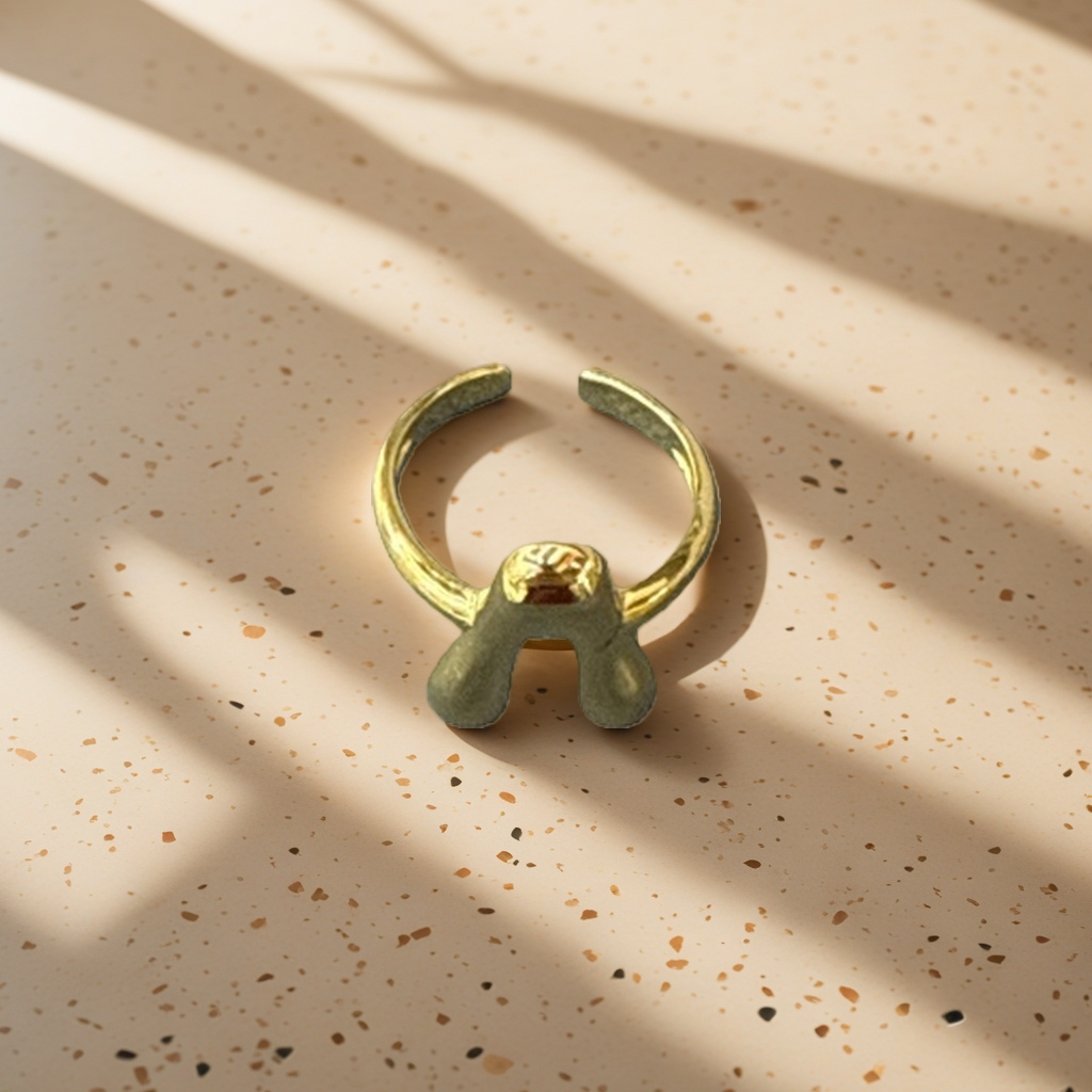 The golden ring is a fashionable and versatile lady's ring with a light luxury gold-plated electroplating process, suitable for daily commuting Specification image