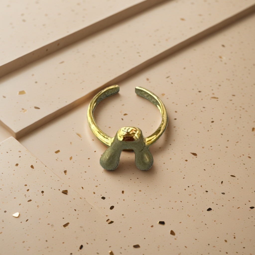 The golden ring is a fashionable and versatile lady's ring with a light luxury gold-plated electroplating process, suitable for daily commuting details Picture