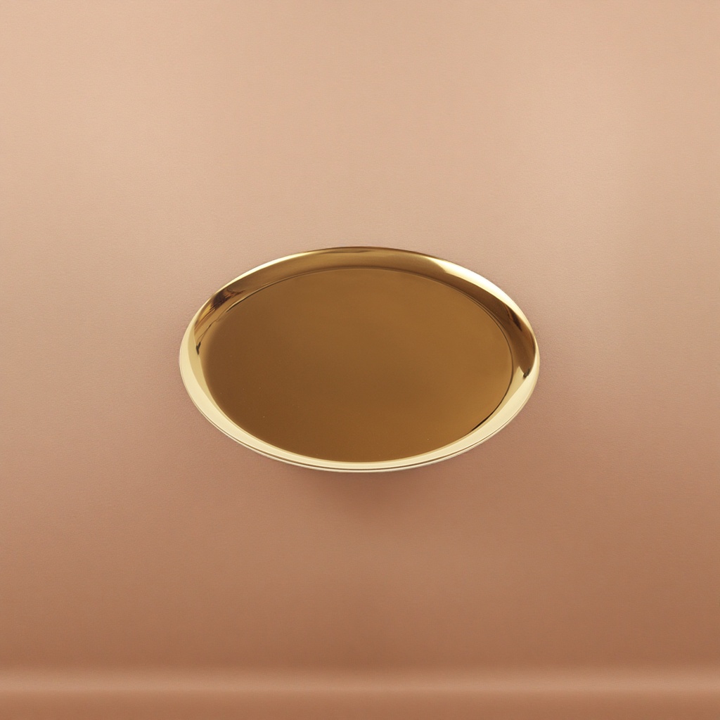 Golden tray dining table decoration tray, metal texture household tray Specification image