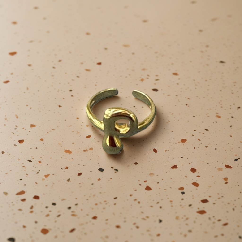 A 925 sterling silver gold-plated women's daily wear ring, light luxury and simple