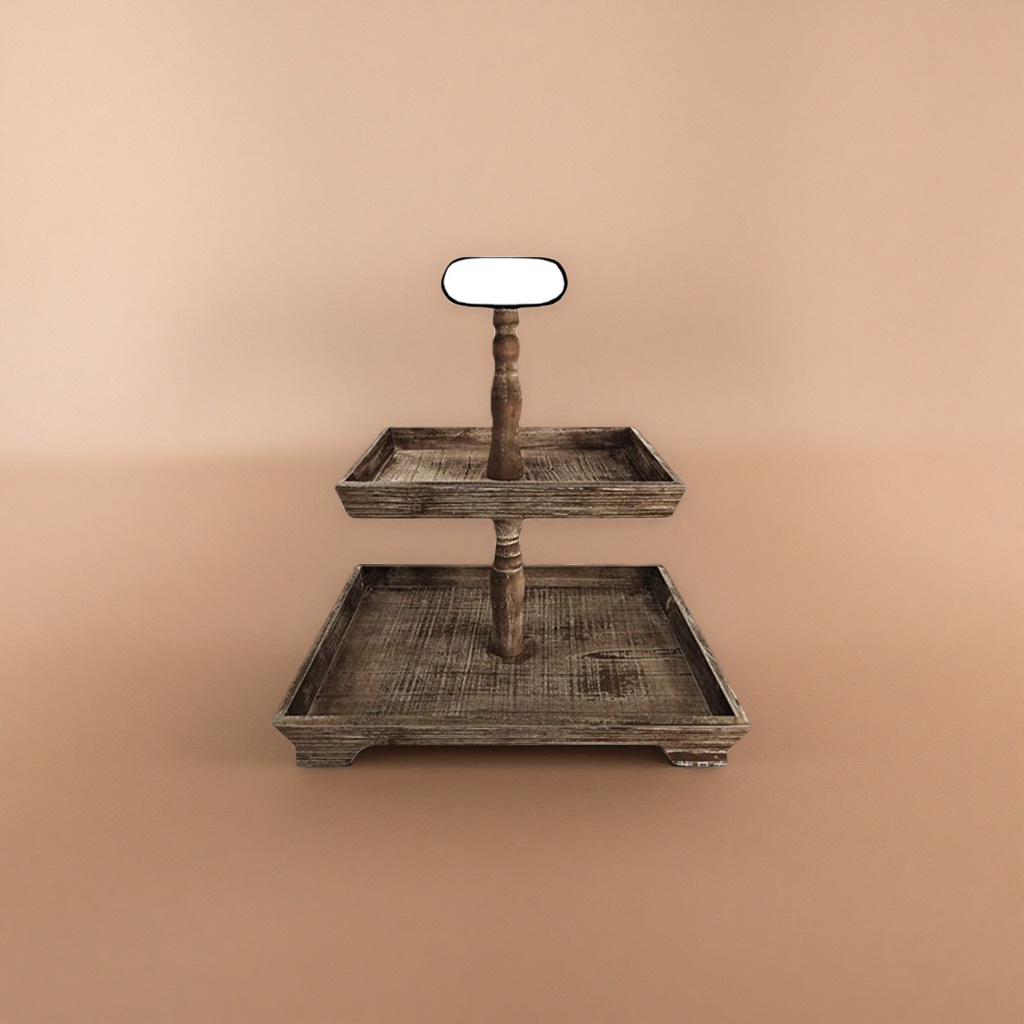 Retro wooden double-layer tray rack, living room coffee table, storage rack, Nordic-style home furnishings Application Scenario