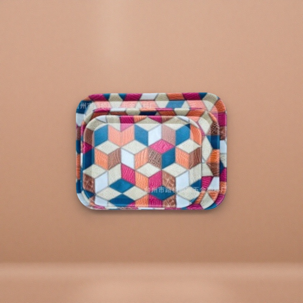 Colorful geometric pattern tray, multi-functional storage tray, home desktop organization wonder Specification image