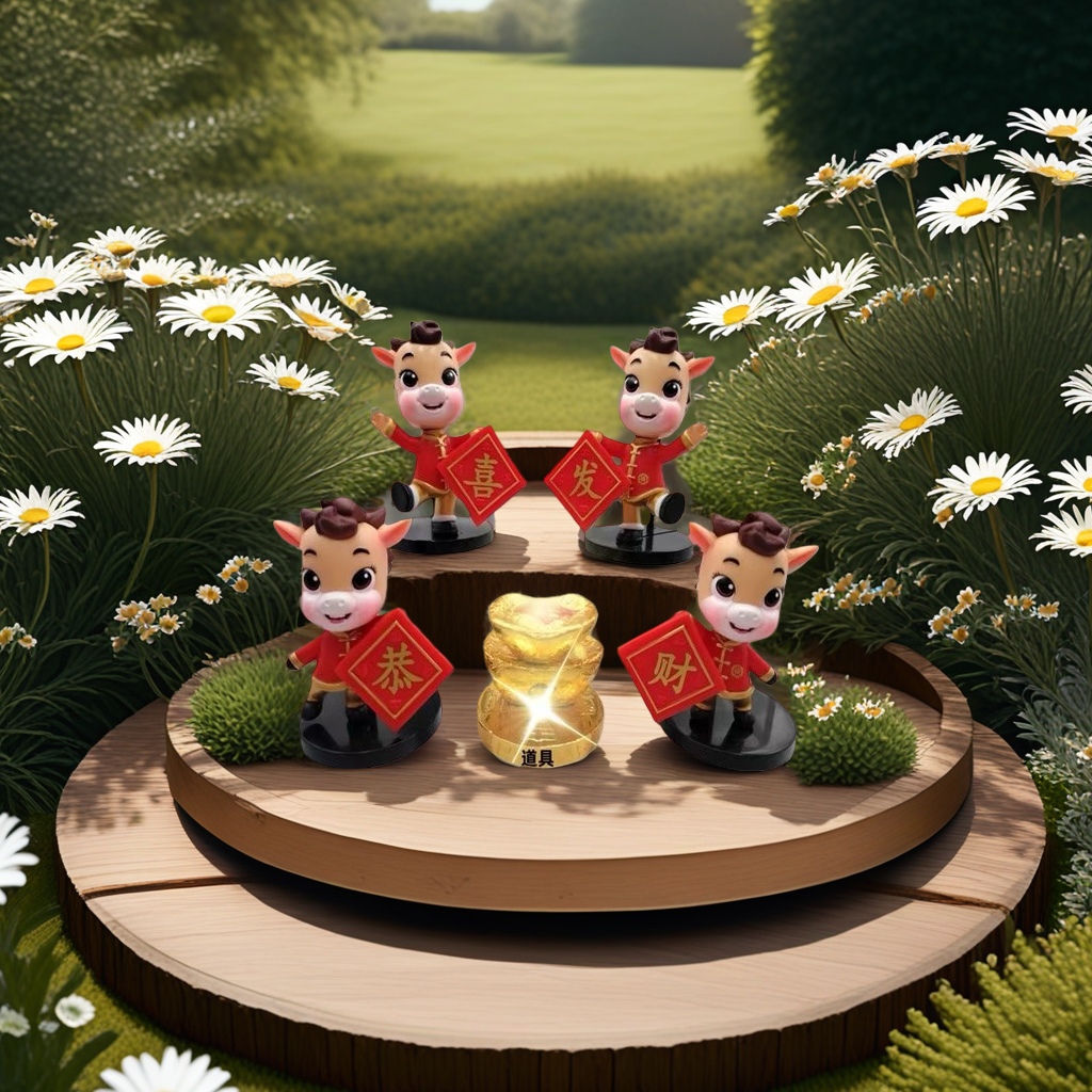 4 sets of Horse Year mascot figurines for living room and study decoration, bringing good luck and happiness Application Scenario