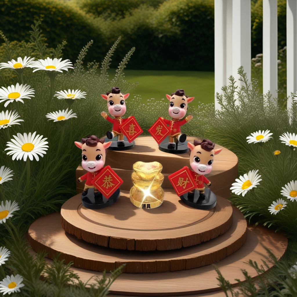 4 sets of Horse Year mascot figurines for living room and study decoration, bringing good luck and happiness Specification image
