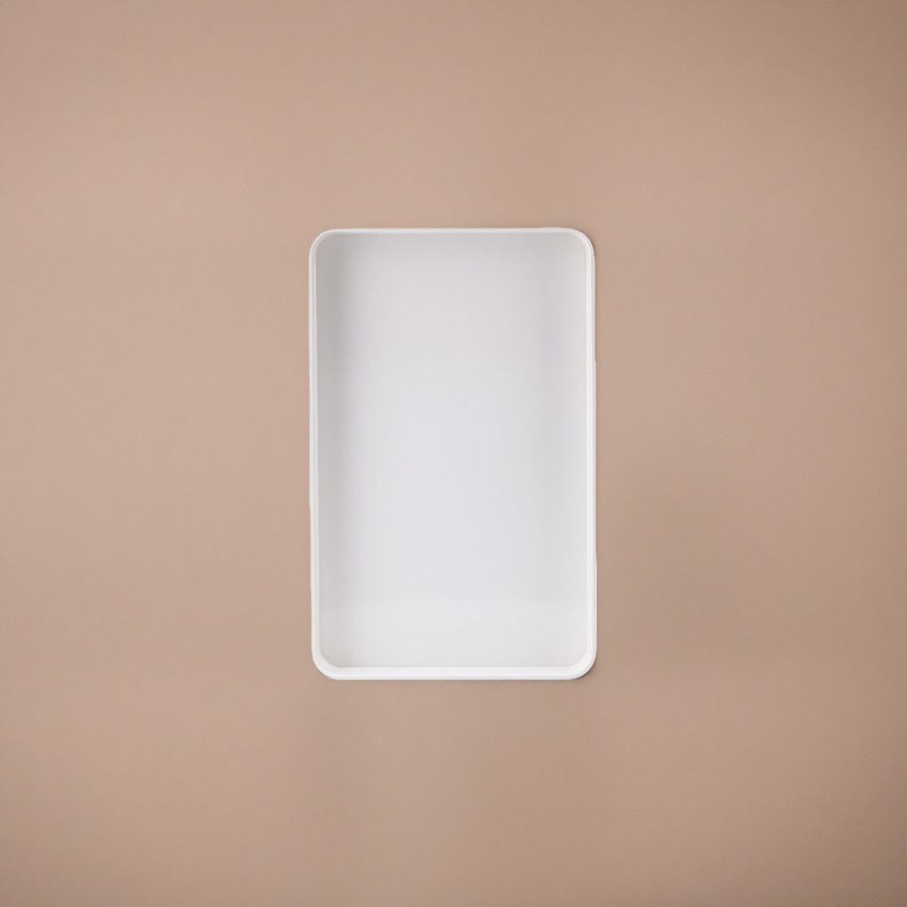 White rectangular tray for kitchen storage, tableware arrangement, household heat-resistant and anti-slip large size details Picture