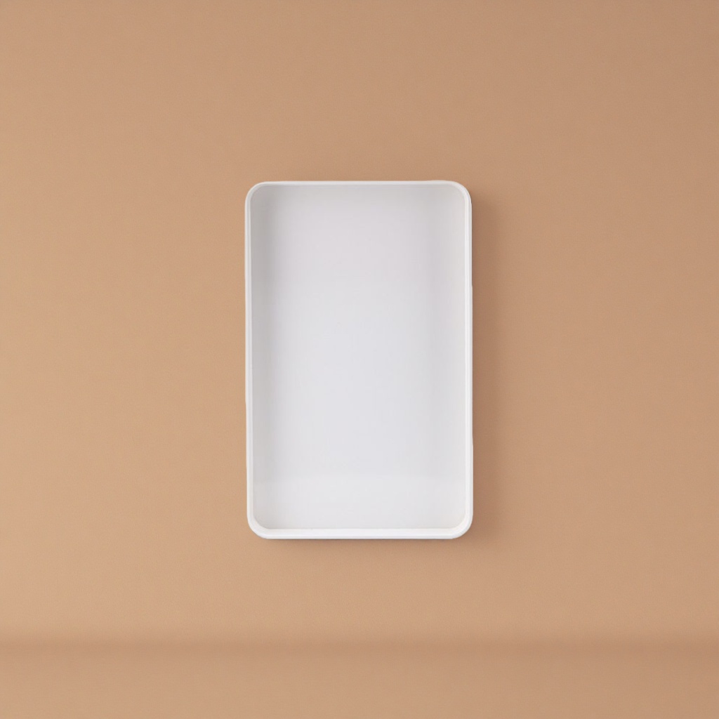 White rectangular tray for kitchen storage, tableware arrangement, household heat-resistant and anti-slip large size Specification image
