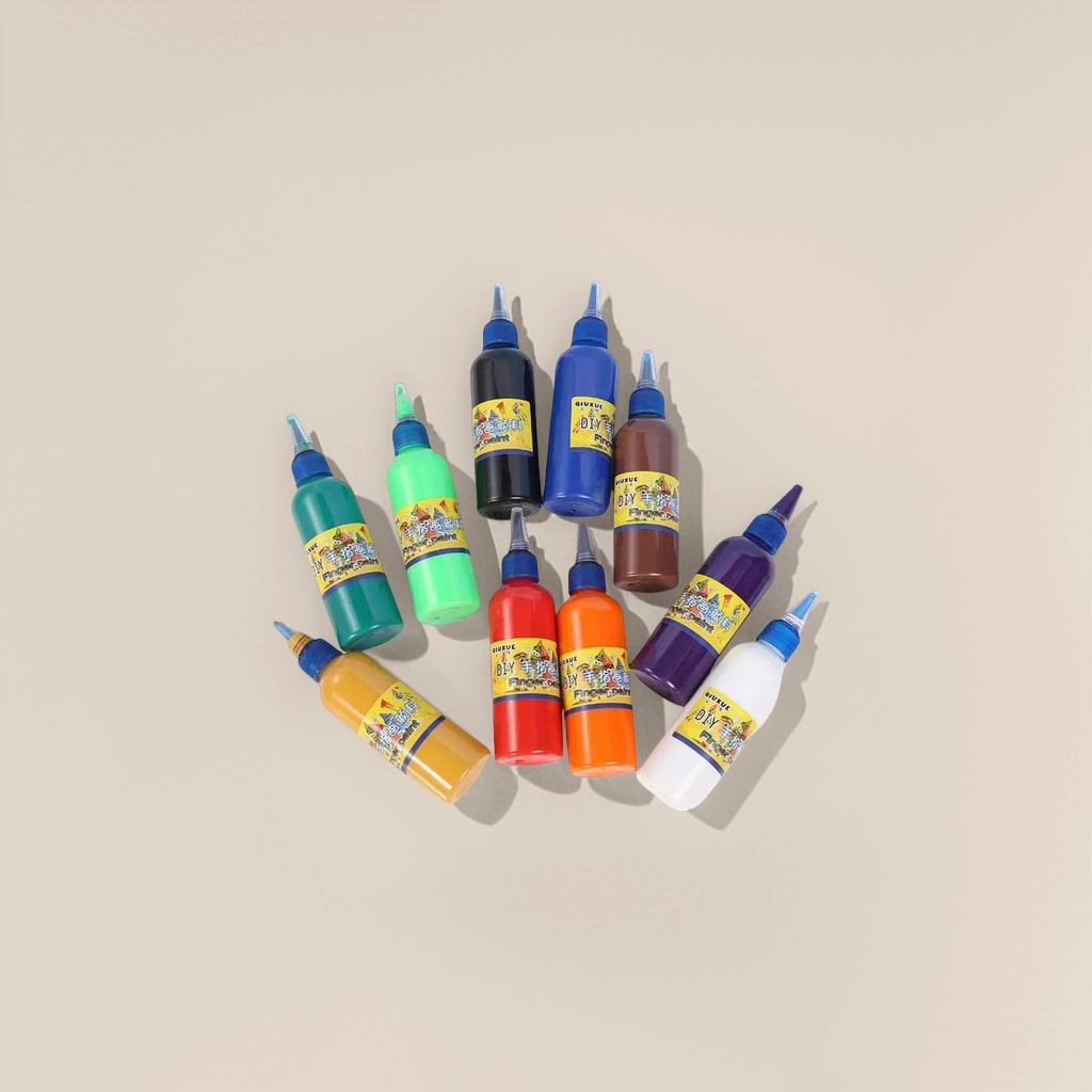 Color dedo pintura pigmento set embotellado seguro para niños no tóxico lavable