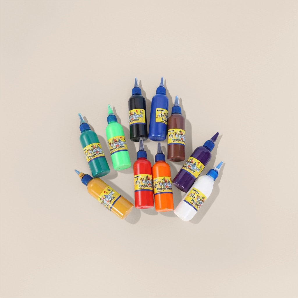 Colorful finger painting paint set, bottled, safe for children, non-toxic and washable Application Scenario