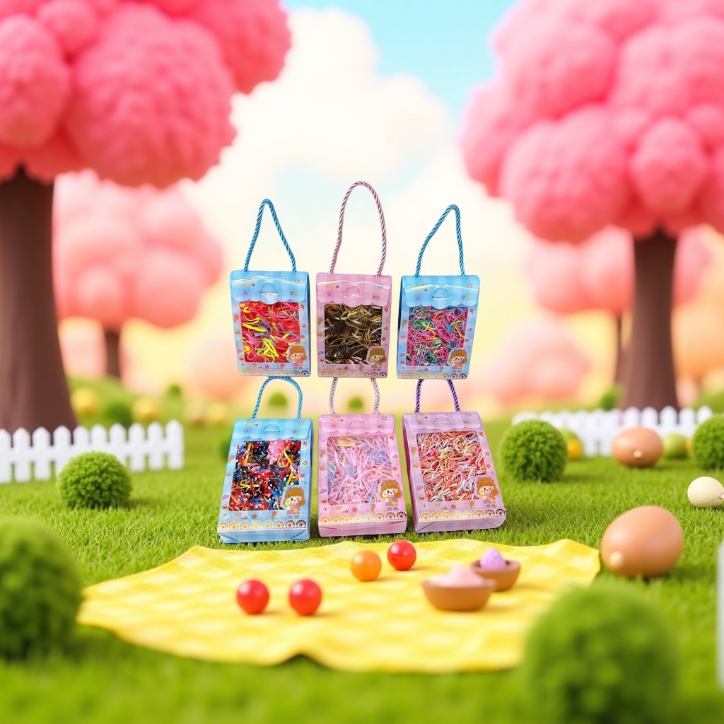 Colorful hair tie handbag set, a fashionable accessory, is portable and multi-purpose for storage Application Scenario