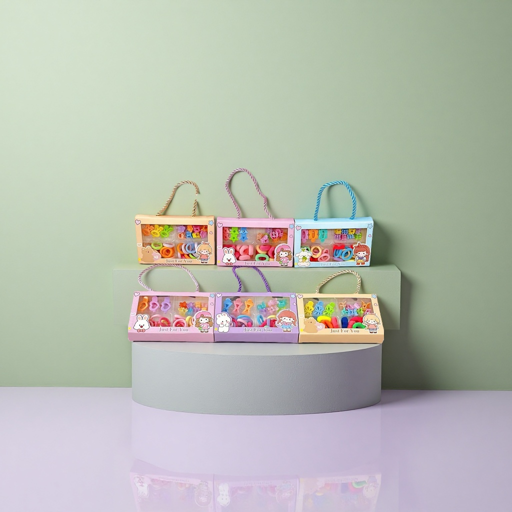 Colorful hair band gift box, multi-color mixed and matched fashionable hair accessory set, exquisite packaging details Picture